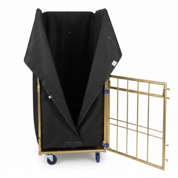 Carro de lavandería con funda negra y pared lateral abierta – RTP Radom.